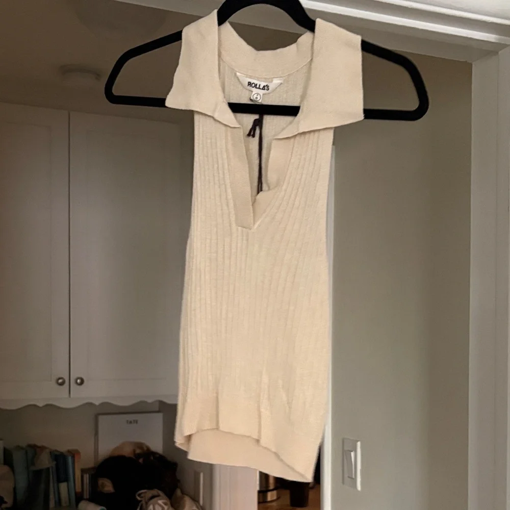 ROLLA'S Cream Ribbed Tank Top - Picture 2 of 3